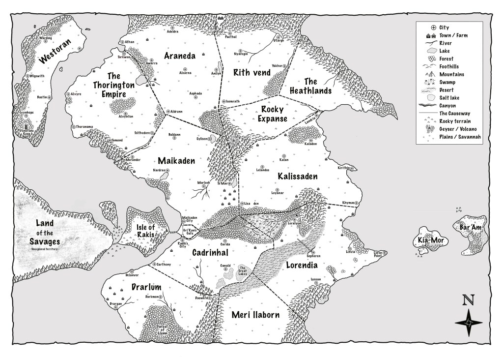Map of Ayrillis, which is the known world map.